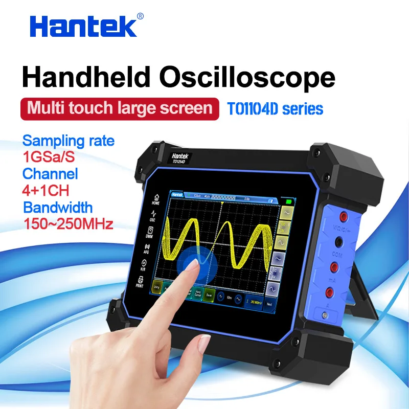 Hantek-Osciloscópio Digital Tablet Portátil, Tela Sensível Ao Toque, Multímetro Portátil, Gerador De Sinal, Largura De Banda 250MHz, 4 Canais, 8 Bits