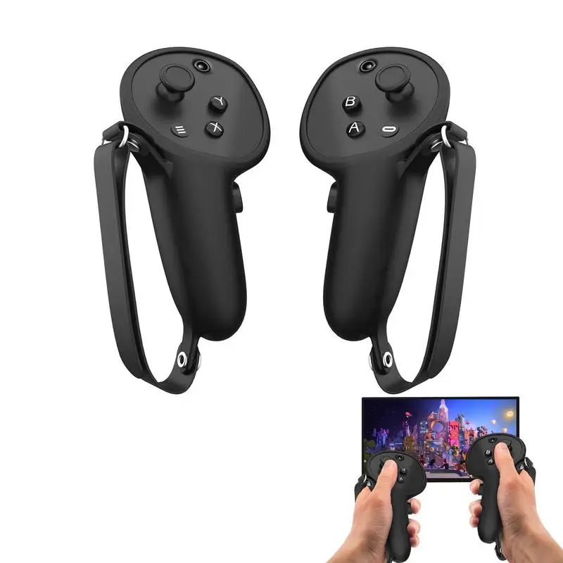 

Full Grip Cover Compatible With OculusQuest Pro Touch Shockproof Controller Grips With Adjustable Anti-Fall Wrist Hand Starp