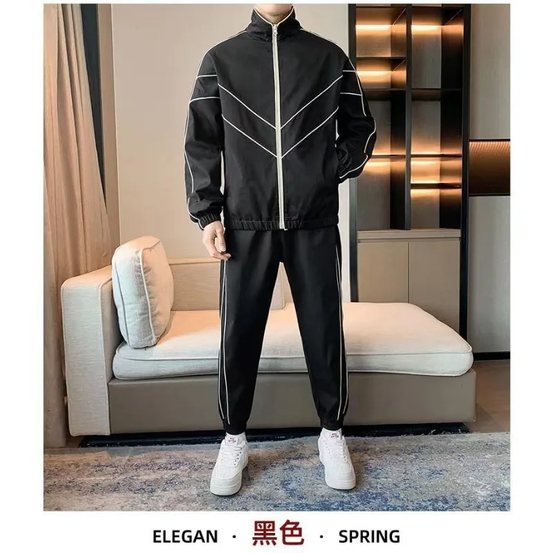 

Spring Autumn Casual Sports Suit for Male Teenagers Korean Style Handsome Trendy Student Loose Jacket