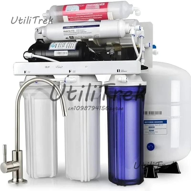 

P-AK 6-Stage Reverse Osmosis System Under Sink with Alk Water and Pump, pH+, 75 GPD