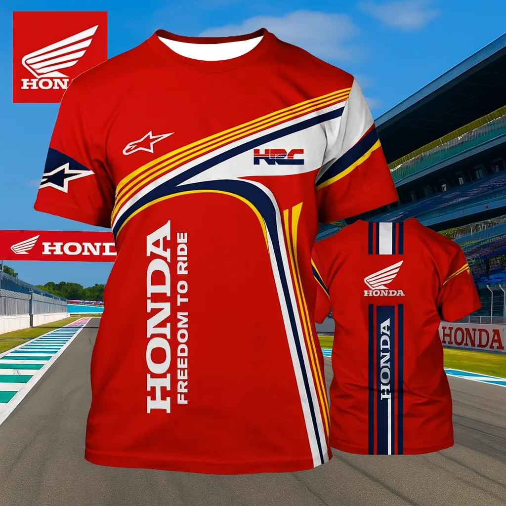 

Hot Selling Honda Racing Team T Shirt for Men Quick Dry Breathable Short Sleeve Competition Jersey for Outdoor Sports and Riding