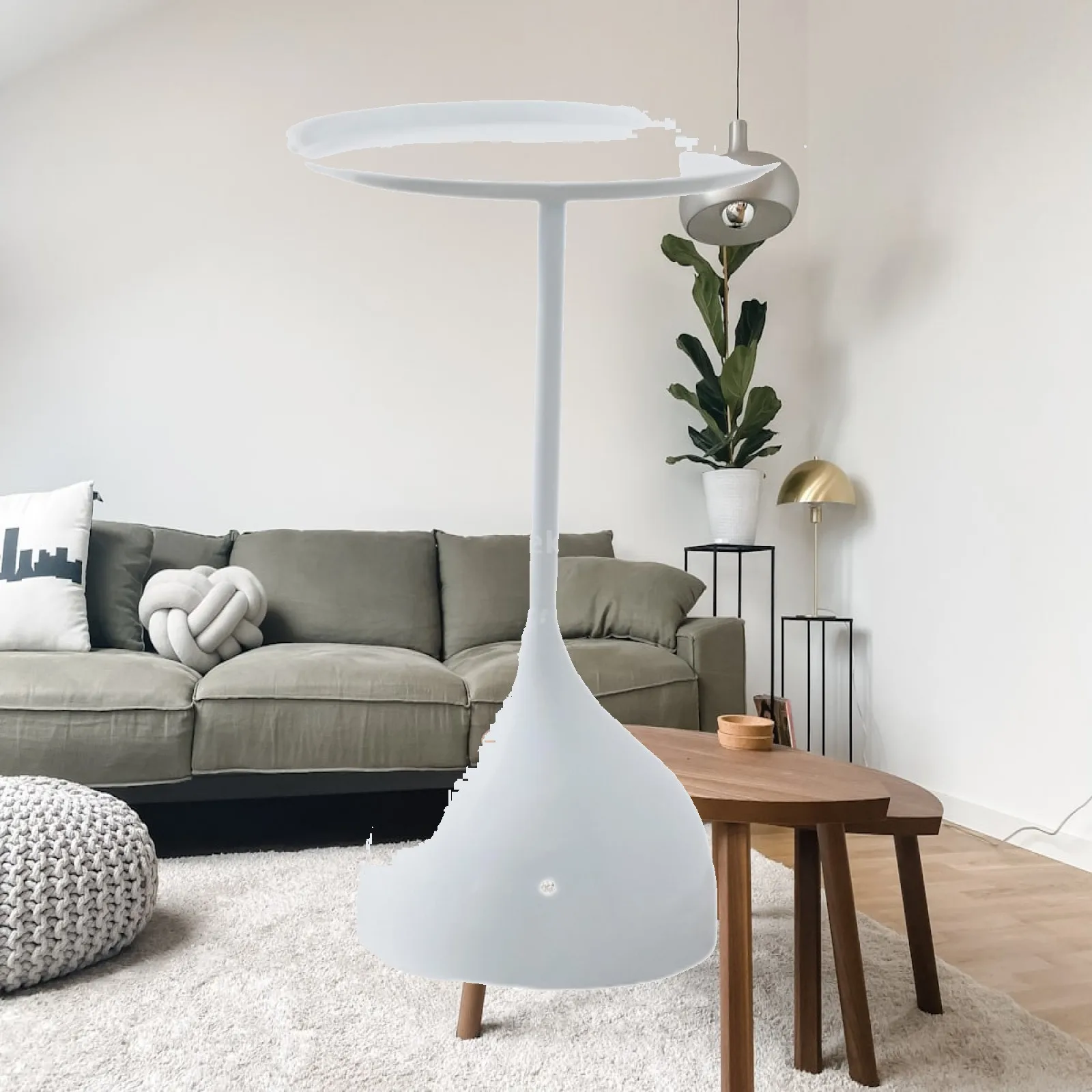 Designer Round Coffee Drink Table Small Metal Side Table for Modern Interior Corner Office Bedroom Use