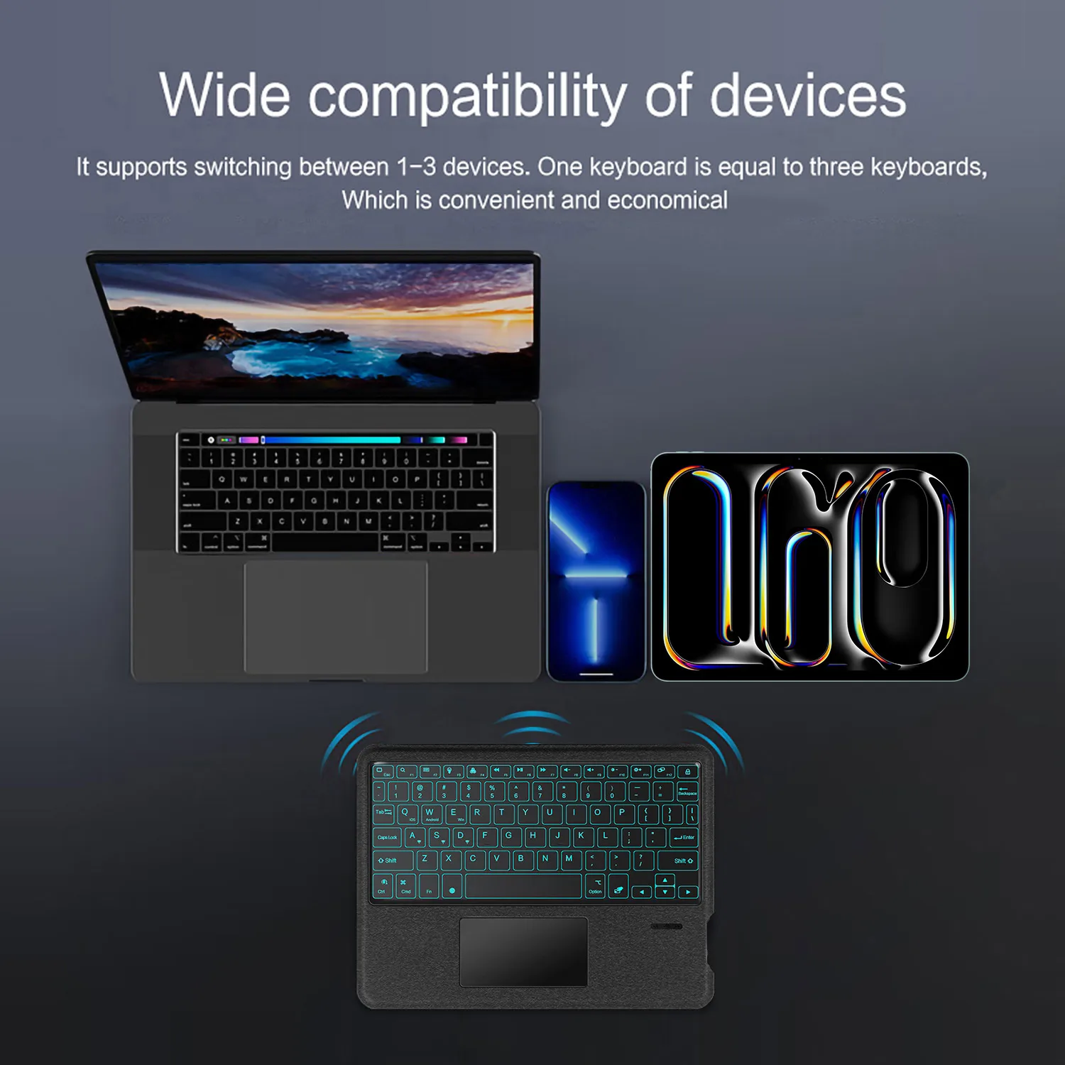 Imagem -05 - Capa de Teclado Inteligente para Ipad Pro 11 Polegadas com Luz de Fundo Russo Espanhol Espanhol Árabe Francês Coreano m4 2024