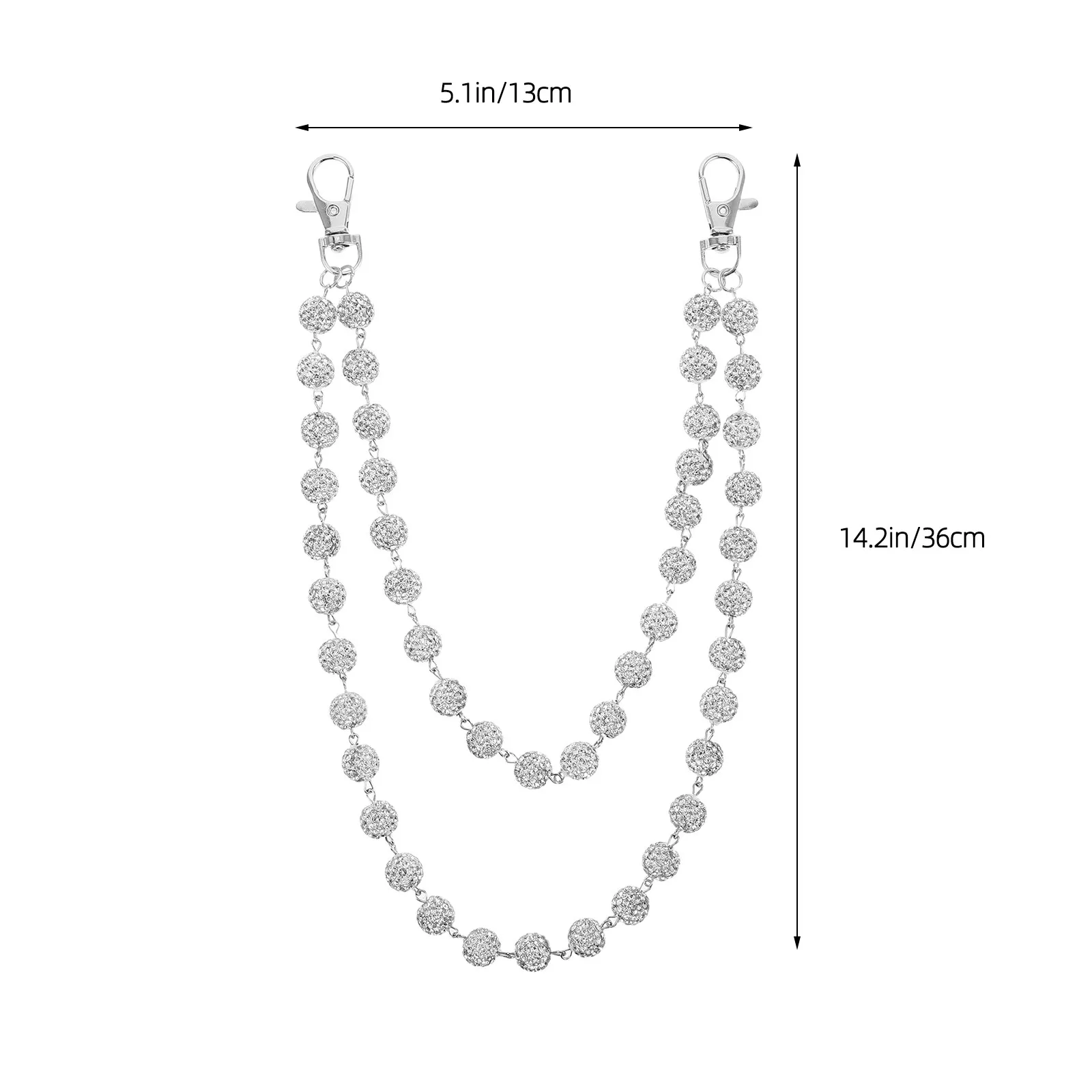 Elegant Rhinestone Pants Chain for Men Women - Hip Hop Inspired Metal Trouser Wallet Chain Punk Layered Design Versatile Casual view 3
