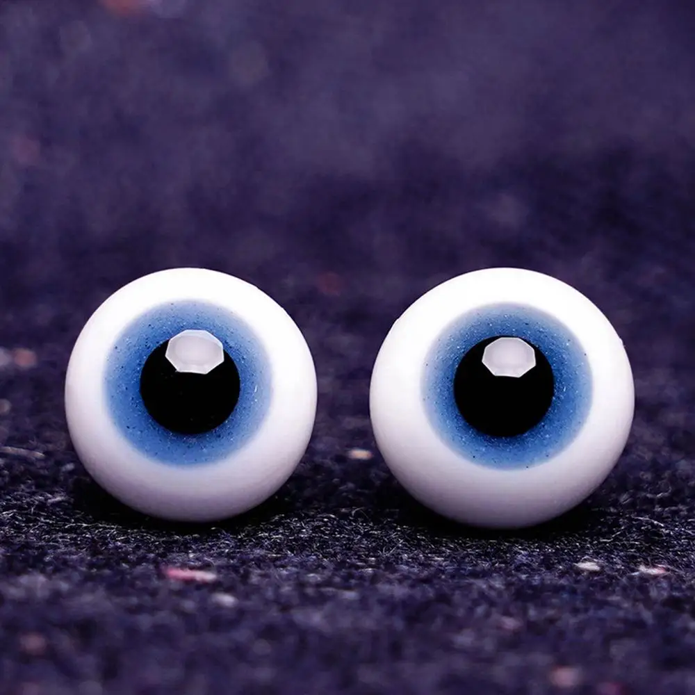 Ojos de cristal azul y negro para muñeca BJD, 8mm, 10mm, 12mm, 14mm, accesorios para manualidades, juguete de animales de seguridad