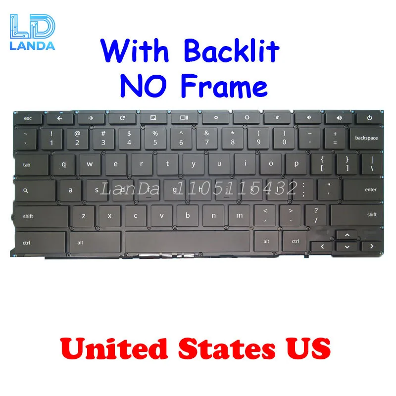 

Laptop Backlit Keyboard For Google Chromebook Pixel 2015 United Kingdom UK United States US NO Frame New Pixel 2015 C1501W