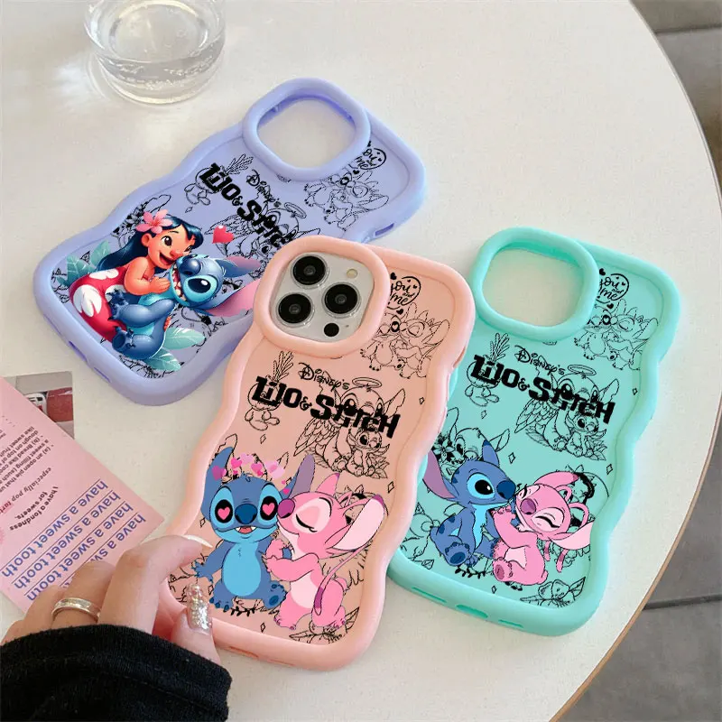

Disney Stitch Angel Cute Phone Case For iPhone 17E 11 12 13 14 15 16 17 Pro Max 16e 17 Air 13 Plus Candy Color Fundas Back Cover