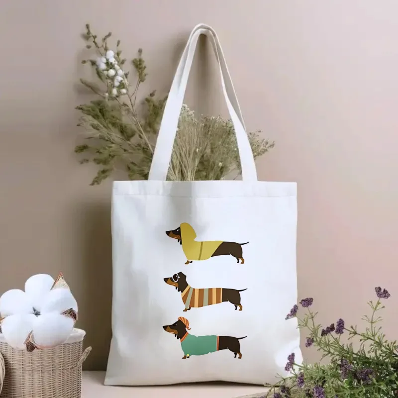 الألماني لطيف الطباعة فتاة هدية حقيبة قماش قنب حمل حقيبة حقيبة كتف حقيبة الجامعة ديكور المنزل حقيبة طالب عصرية جدا