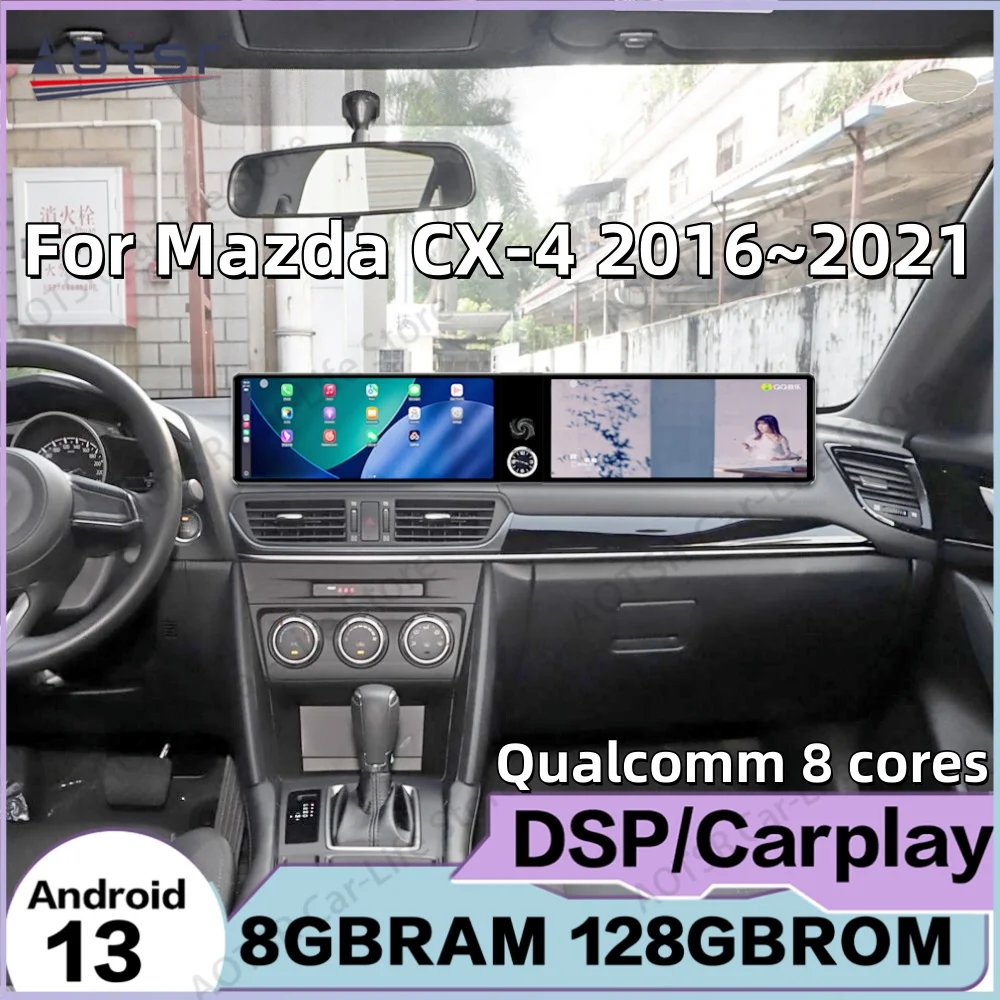 

Qualcomm Dual Screen For Mazda CX-4 2016~2021 Android Car Radio Multimedia Player GPS Navigation Video Stereo Receiver Head Uni