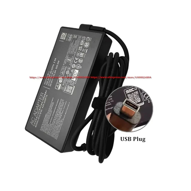 ASUS 노트북 전원 공급 장치 충전기용 정품 A20-200P1A 20V 10A 200W USB ADP-200JB K AC 어댑터