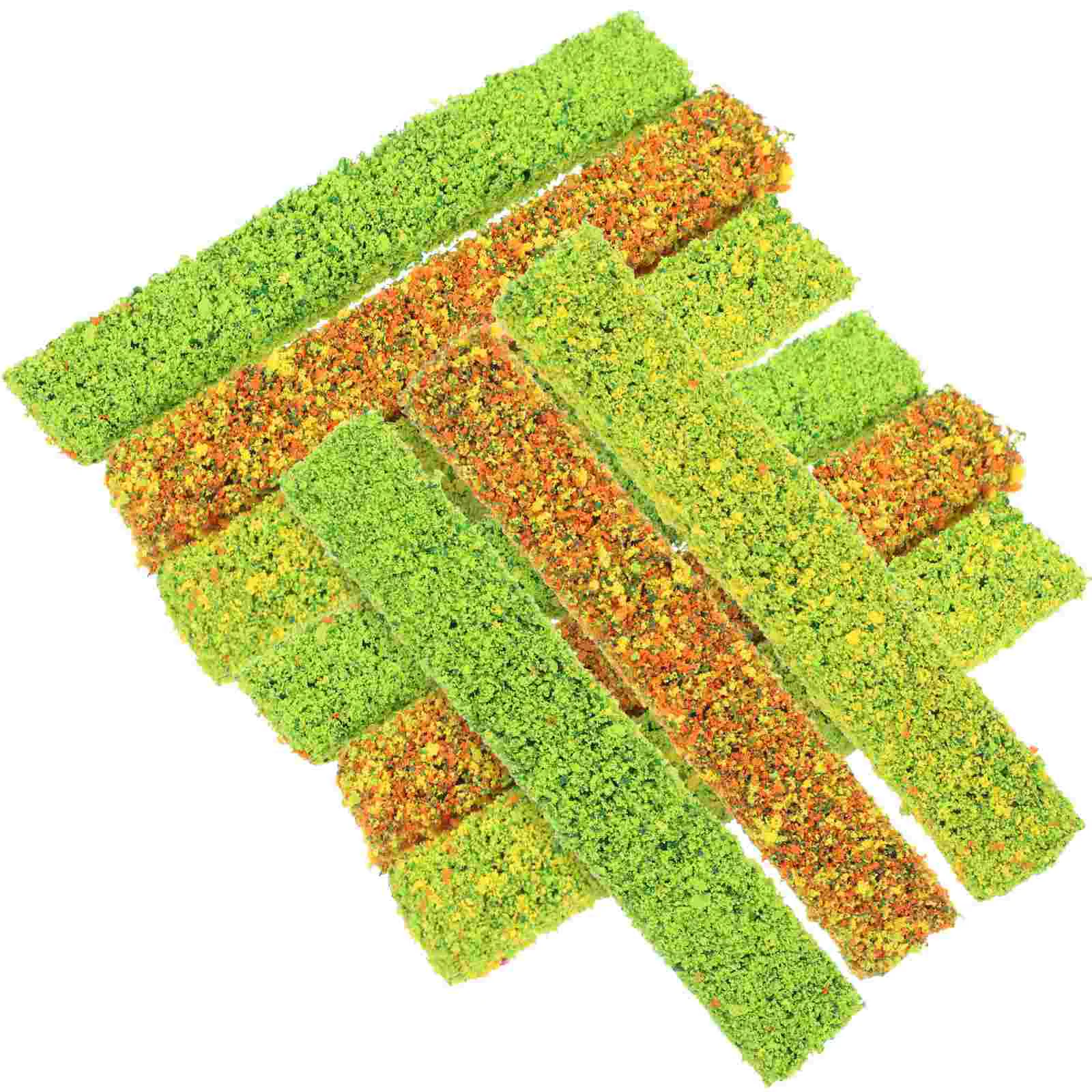 15 PCS Mini Shrub Miniature Cluster Fake Strips Decor Plant Simulation Landscape Sponge Artificial Grass