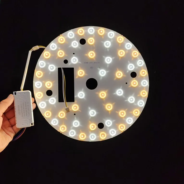 LED Two-color Light Source Board Headlight Piece Ceiling Lamp Core Circular Transformation Replacement Lens Highlight