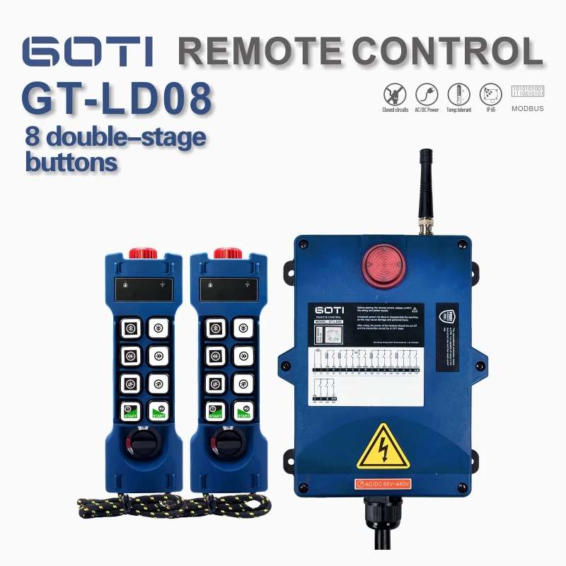 Imagem -02 - Controle Remoto sem Fio Industrial para Guindaste Interruptor de Elevador Botões de Velocidade Dupla F248d Gt-ld08