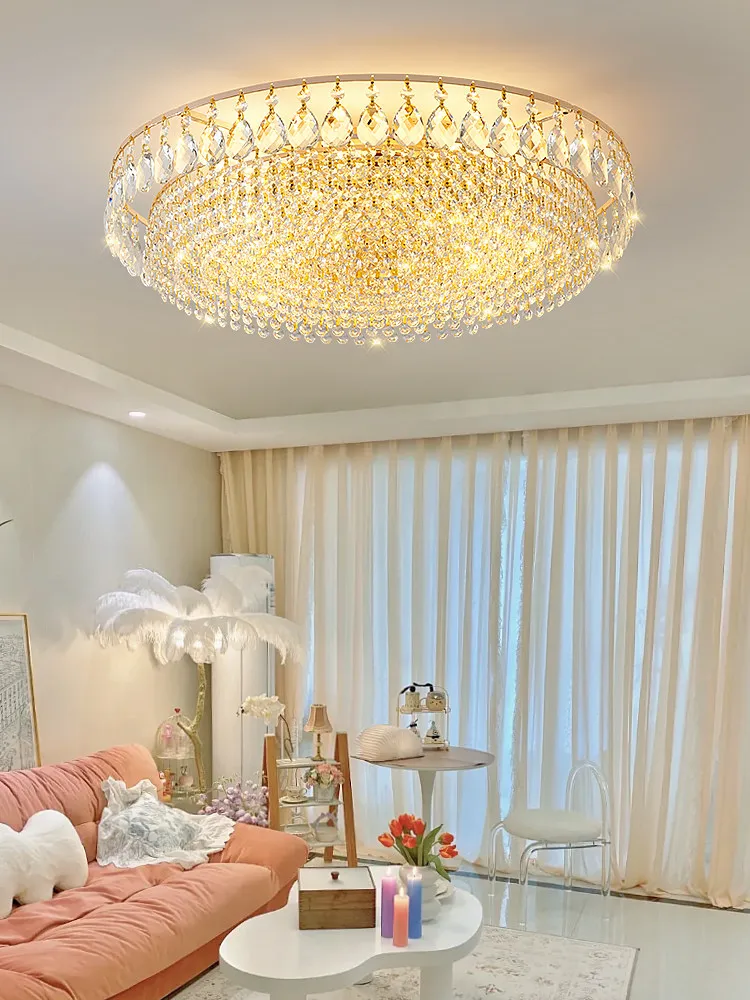 

Big Modern Ceiling Pendant Lamp Luxury Crystal Chandelier Lustre Pendant Lighting Fixtures for Living Room Gold Home Decor Lamp