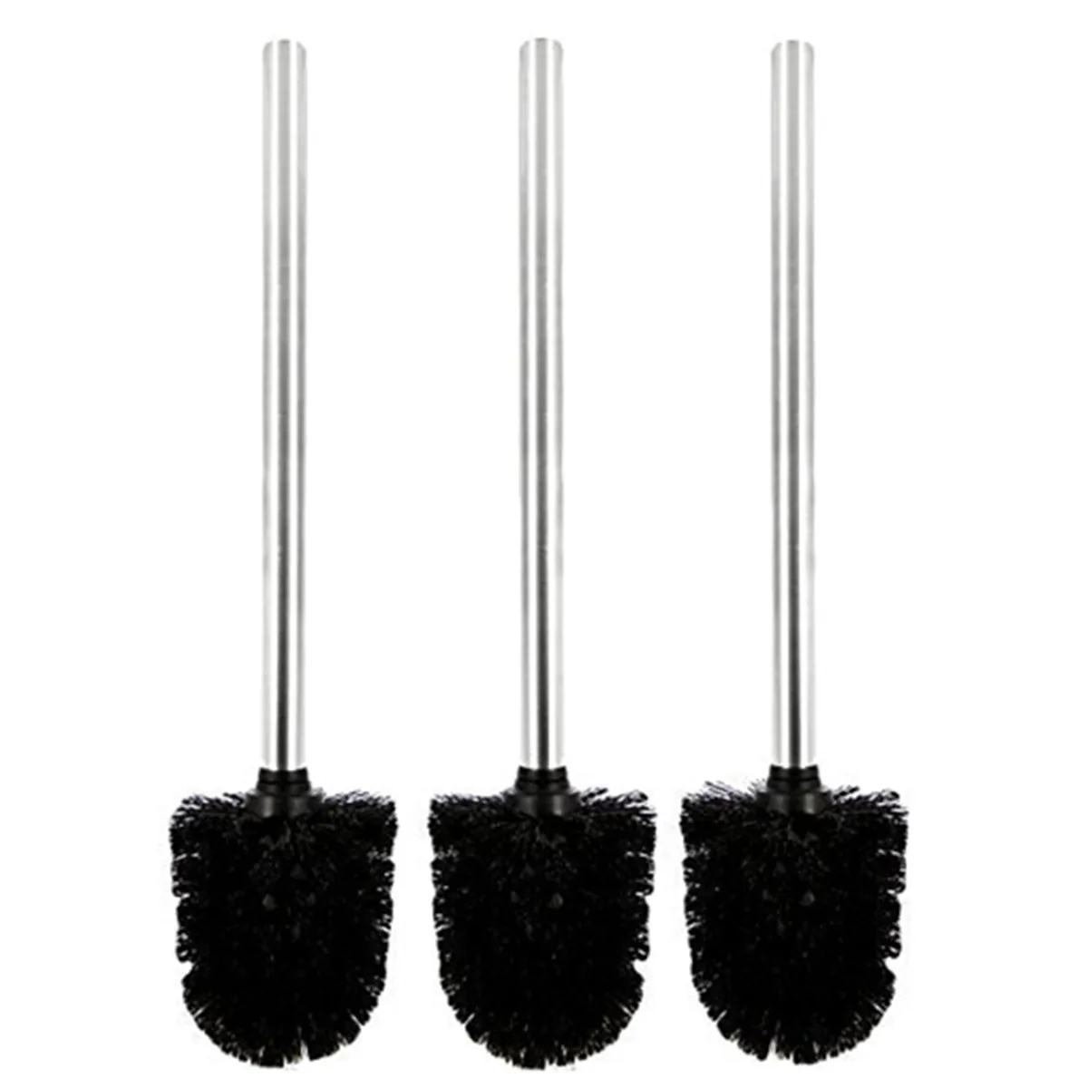 

Toilet Brush Black Silver Plastic Hair Stainless Steel Handle Continuous Odor Protection Best Accessories Clean Bathroom