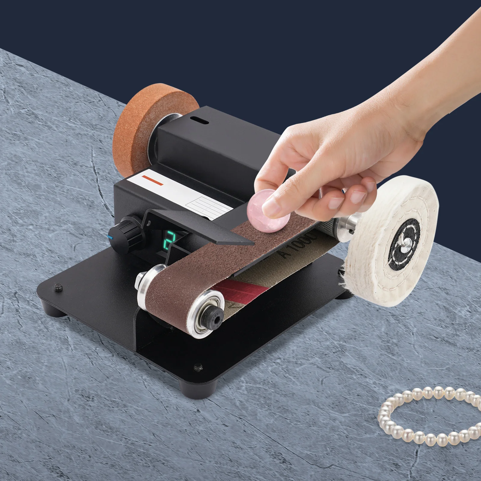 Mini Belt Sander, Infinitely Adjustable Speed Mini Belt Sander, Desktop Belt Sander