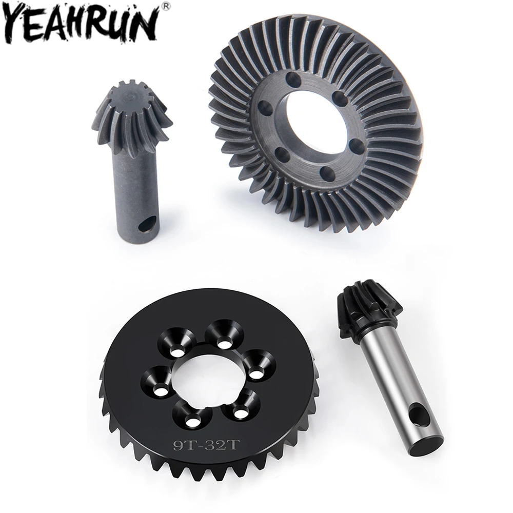 YEAHRUN Steel Gears Differential Axle Parts 12T+43T 9T+32T for 1/6 AXIAL SCX6 AXI05000 JLU AXI05001 Trail Honcho RC Buggy Car