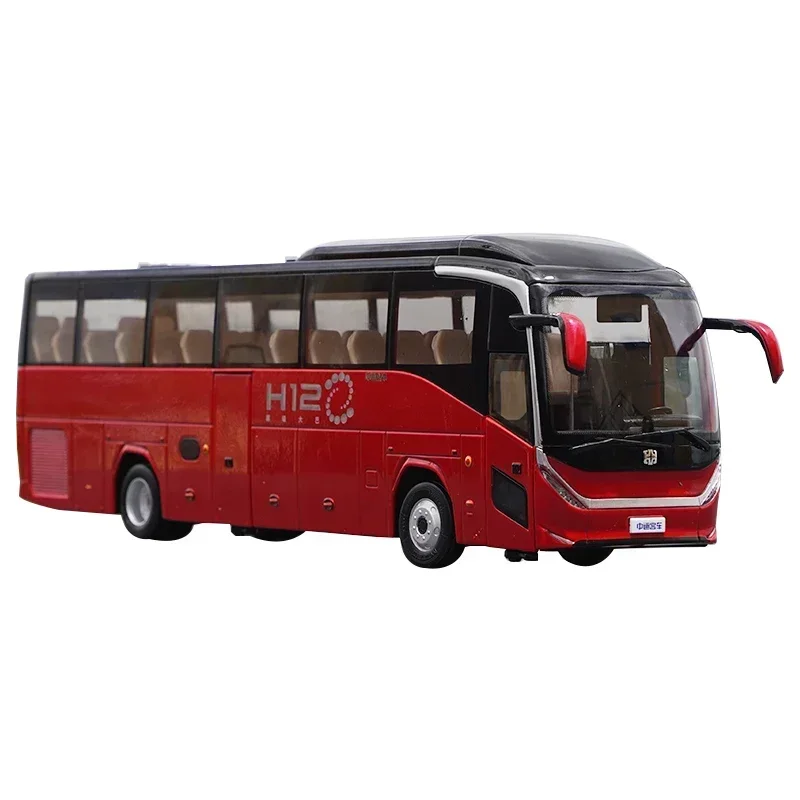 Original Alloy Collectible 1:36 Zhongtong H12 Super Bus Diecast Model with Details Alloy Coach Bus for Gift