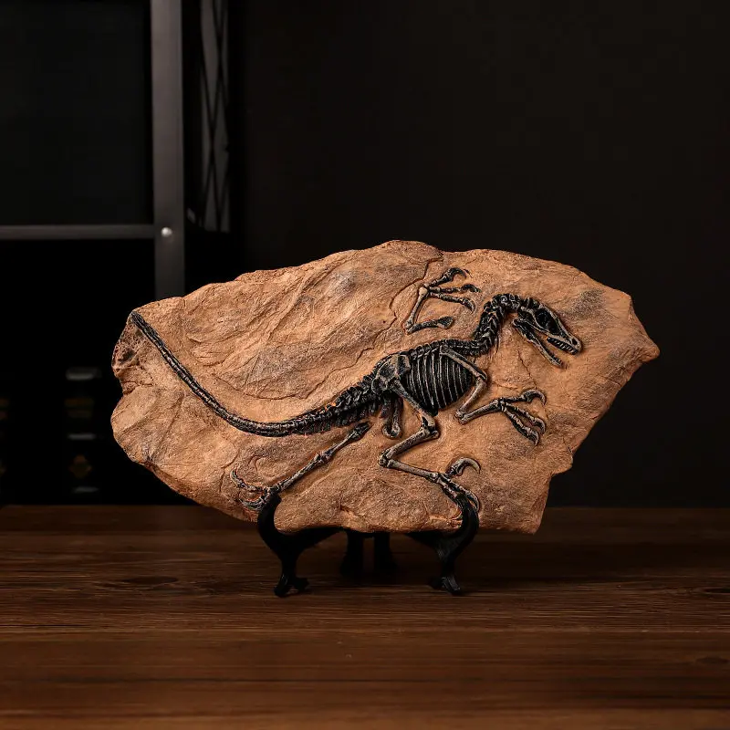 Simulated dinosaur fossil ornament with Tyrannosaurus rex resin decoration