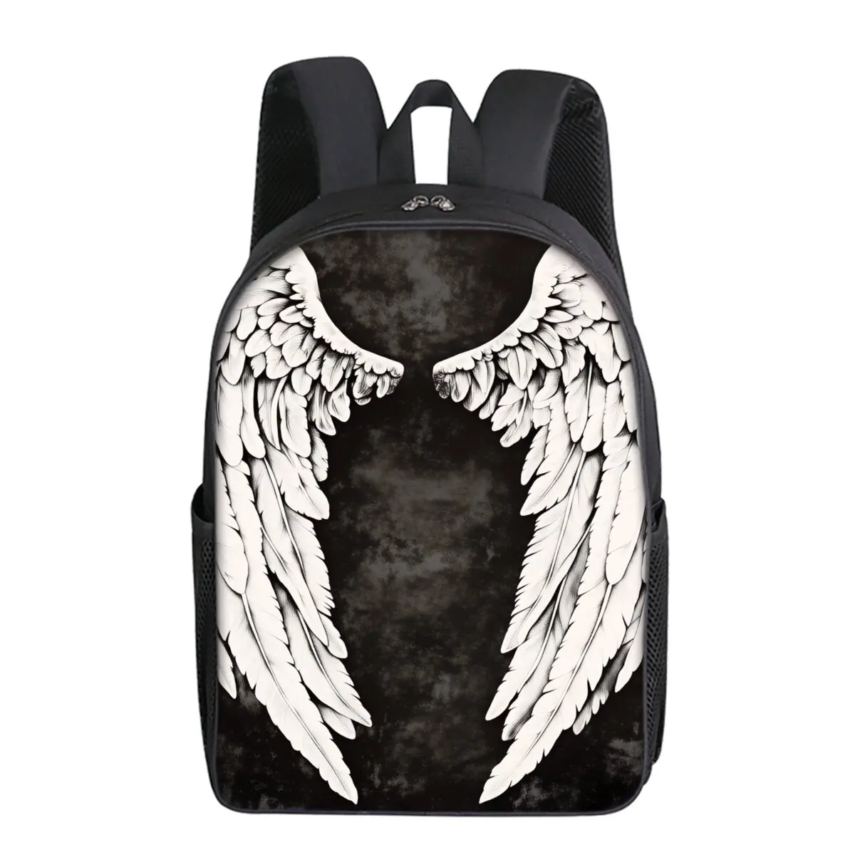 Angel Wings Print Single Layer Backpack for Boy and Girls Best Gifts 2D Flat Cartoon School Bags for Children