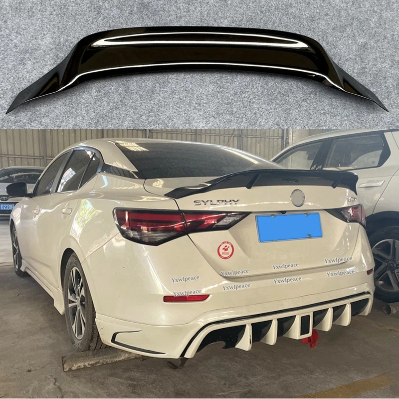 

For Nissan Sentra Sylphy 2020 2021 2022 2023 R Style Carbon Fiber/ABS Plastic Rear Trunk Lip Spoiler Body Kit Accessories