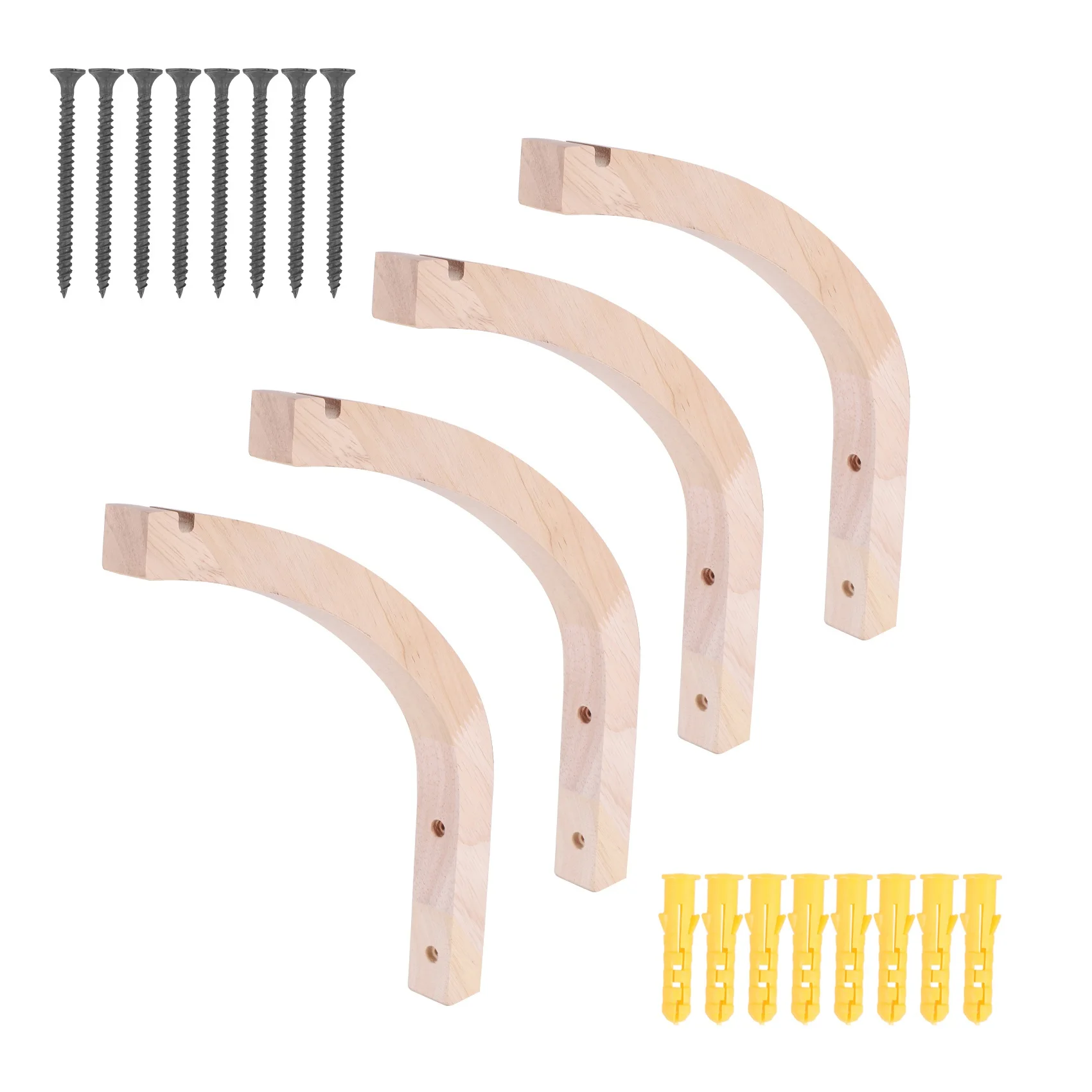 

For Indoor Plants, Wooden Wall Mounted Hanging Plant Hooks, 4Pcs