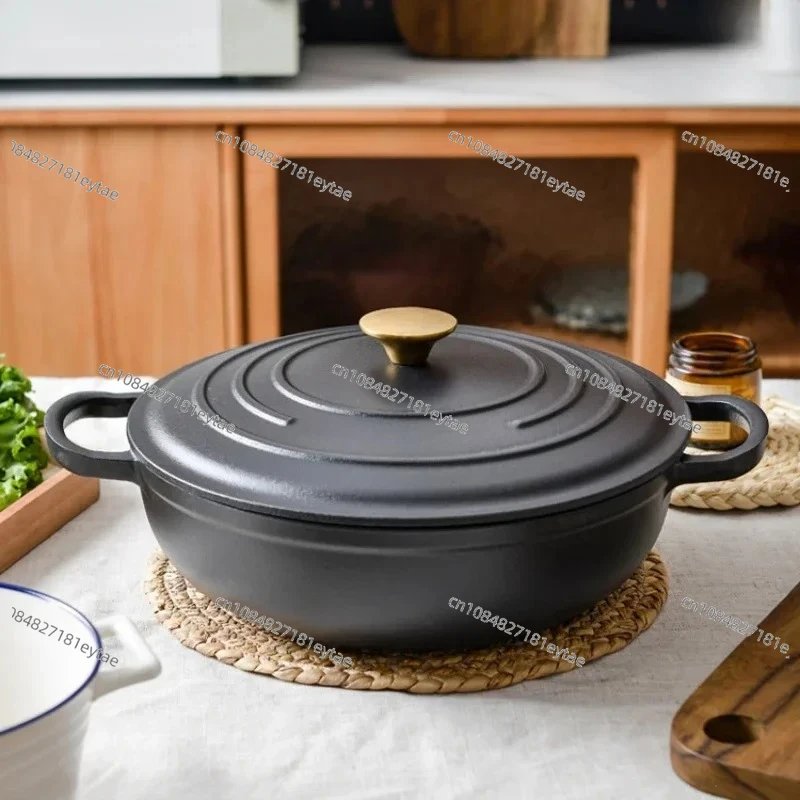 Rushed 30cm Kitchen for Queen's Pot Enamel Cast Iron Multi Functional Non Stick Stewed Pork and Chicken Soup Household Cookware