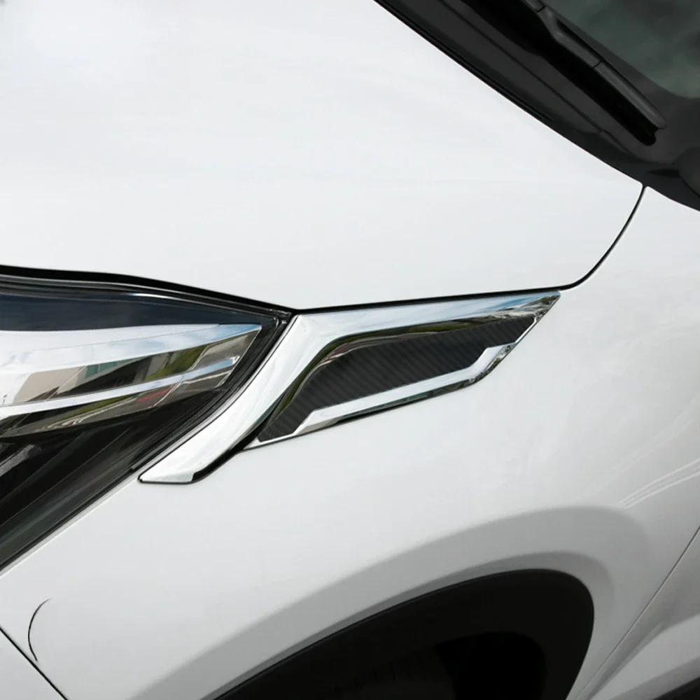 Front Head Light Lamp Eyebrow Cover Trim For Toyota Raize Perodua Ativa 2020-2025 Chrome Car Headlight Eyelid Trims Accessories