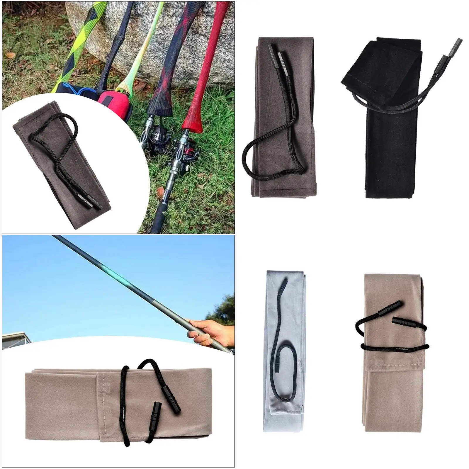 Fishing Rod Protective Cover, Fishing Pole Bag ,Carrying Bag Protector Velvet Pouch Fishing Rod Sleeve for outdoor camping