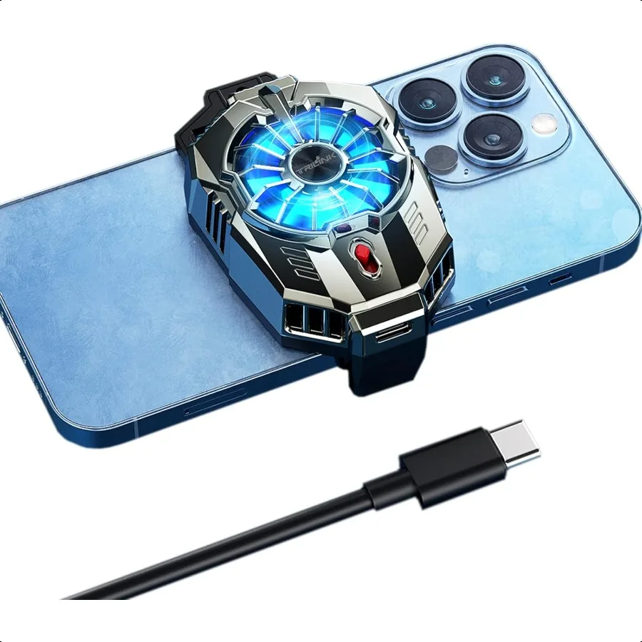 

Phone Cooler for Gaming Universal Phone Cooling Fan with Two Cooling Modes Mobile Phone Radiator Case for iPhone Android Smartp