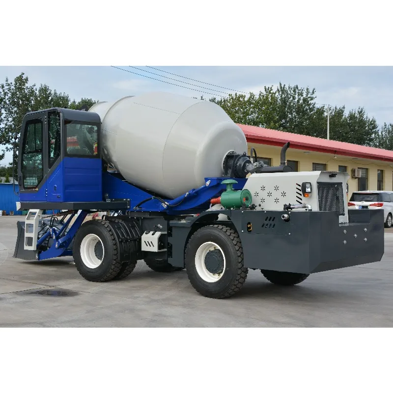 Mobile Self Loading Concrete Mixer Truck Diesel Cement Mixing Vehicle with Hydraulic Bucket for Engineering Projects