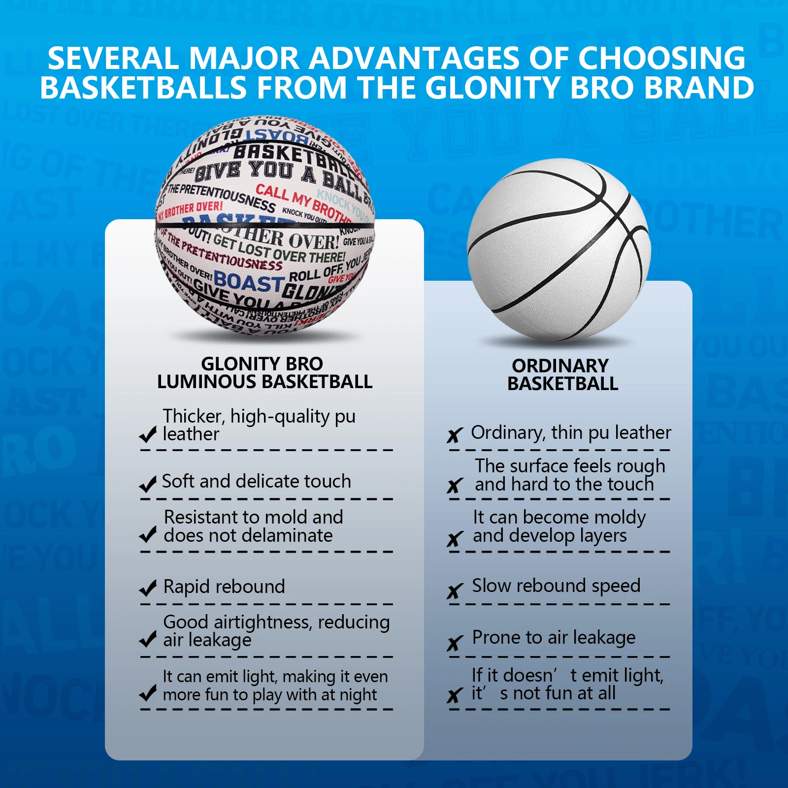 كرة سلة متوهجة لهدايا الأولاد والبنات، جلد مركب عالي الجودة مقاس قياسي 6&7 كرات زرقاء مضيئة للاستخدام الليلي في الشارع #5