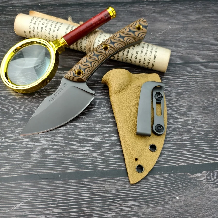 

High Hardness RMJ Fixed Blade Knife Made of Durable 8Cr13MoV Steel Blade G10 Handle Essential for Outdoor Camping and Picnics