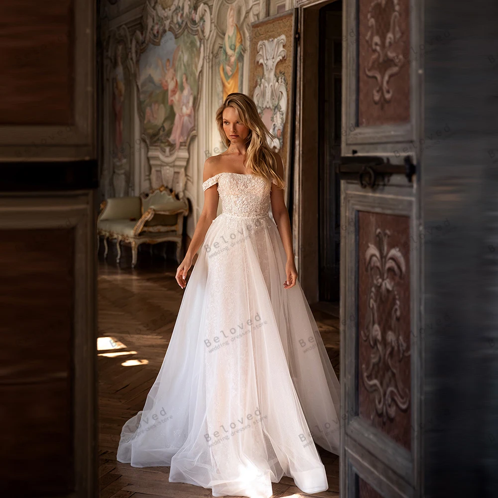 

Очаровательные свадебные платья, винтажные свадебные платья, кружевные аппликации со съемным шлейфом, гламурное платье русалки, Vestidos De Novia по индивидуальному заказу