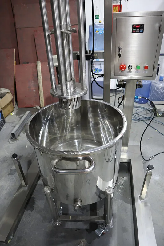 4KW Movable Electric or Pneumatic Lifting High Shear Mixer Cosmetic Cream Homogenizing Emulsifying Machine with CE