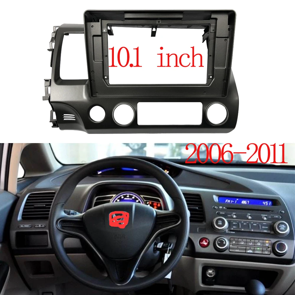 

10 Inch Car Radio 2 din Fascias Frame For Honda Civic 2008-2011 Panel Dashboard Installation Trim canbus Power Cable Stereo