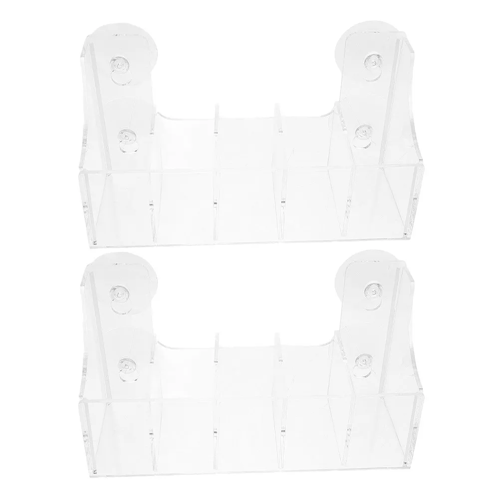

Набор из 2 прозрачных акриловых органайзеров на присосках для напитков, 5-секционная полка для дверцы холодильника/морозильной камеры/витрины