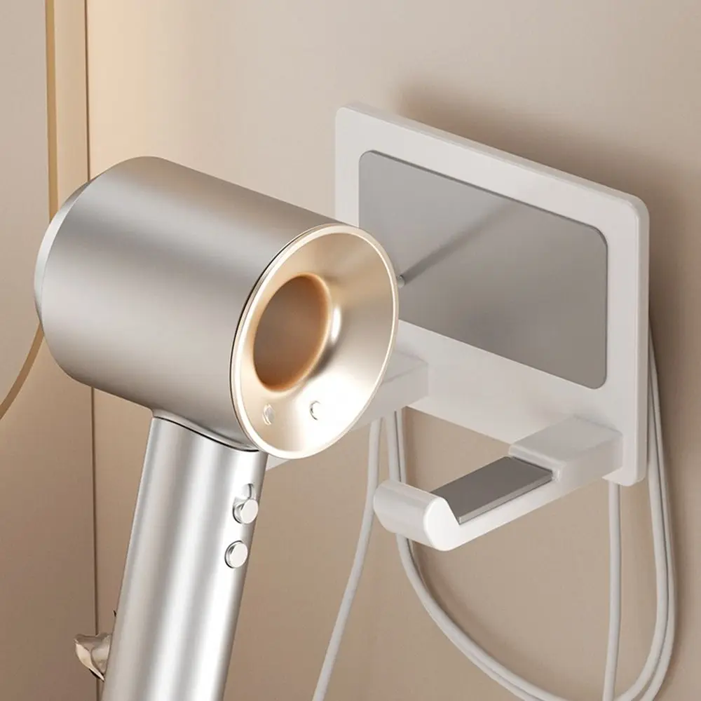 Space Aluminium Hair Dryer Holder Punch-free Wall Mounted Hairdryer Stand Space Saving Toilet Blower Holder for Home