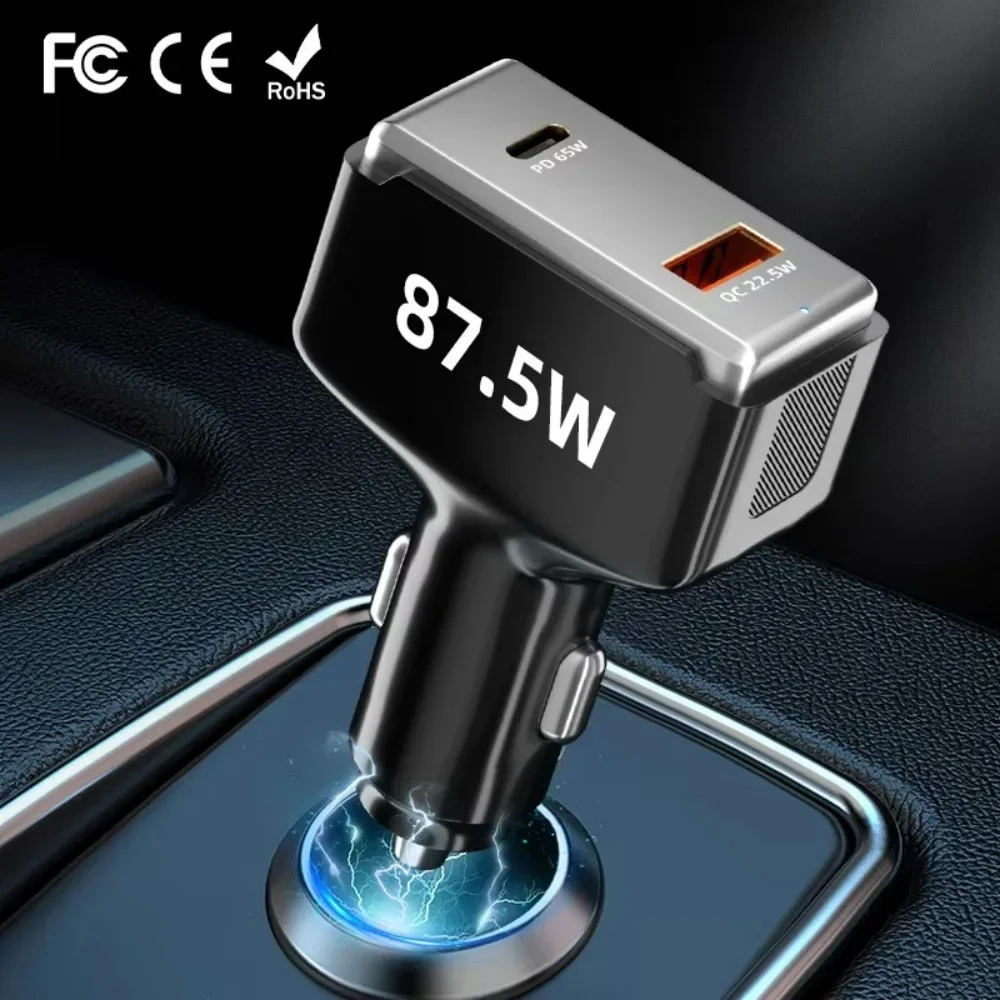 80W USB Car Charger Multi port high-power Fast Charging Car Charger For iPhone Xiaomi Samsung Huawei  Mobile Car Phone Charger