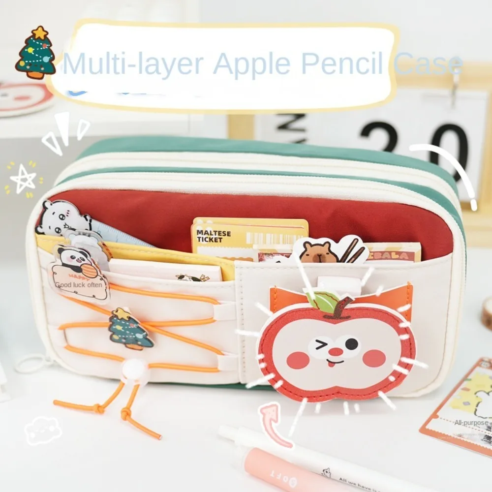 9 طبقة لطيف الفتيات مقلمة الجمالية الحيوان Kawaii الحالات المدرسية الحقيبة المحمولة سعة كبيرة مقسم حقيبة صندوق الطالب