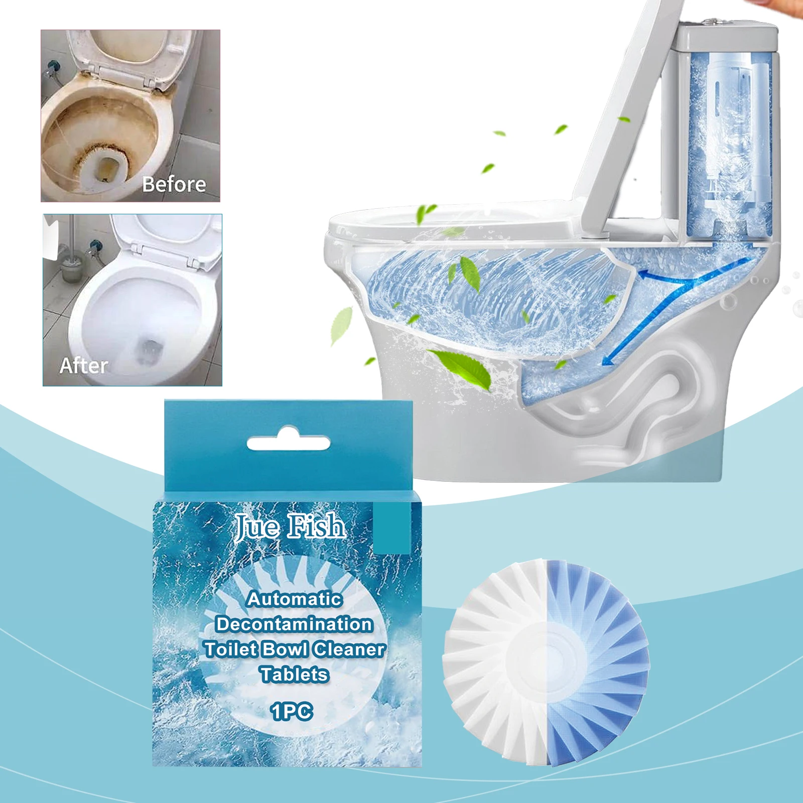 Blue Bubble Toilet Cleaner Effervescent Toilet Bowl Cleaner Bathroom Tanks Deodorizer WC Freshener Automatic Flushing Tablets view 4