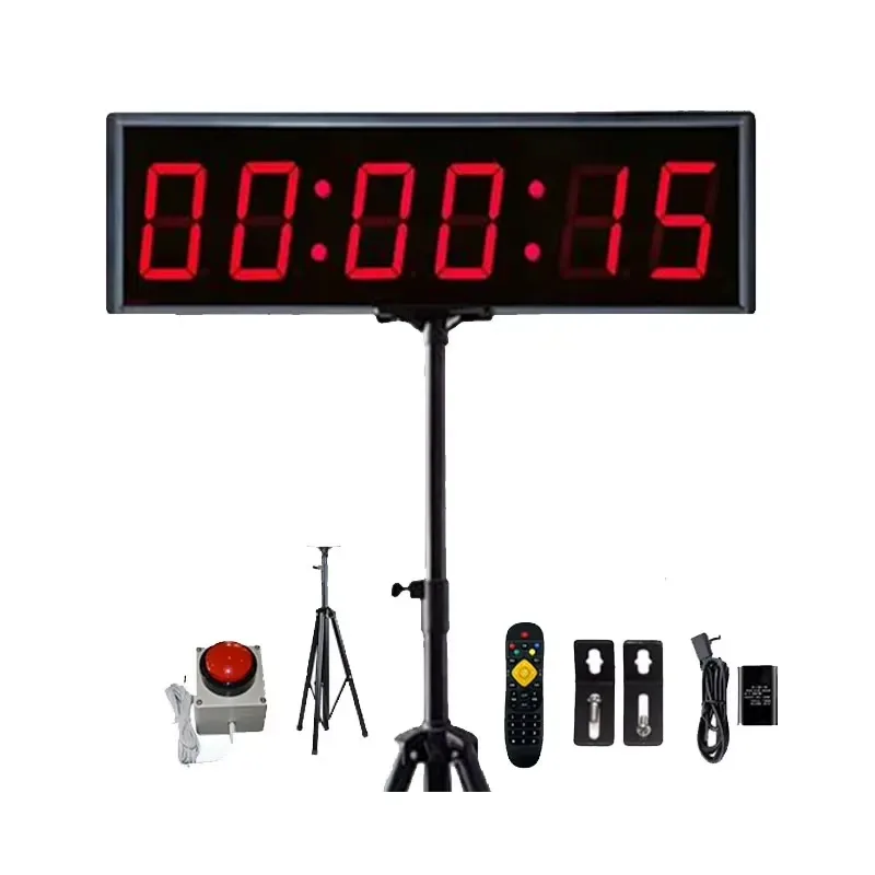 Carnival Party Game Interactive Push Start Stop Button Control Digital Rechargeable 10-in LED Red Double-sided Display LED