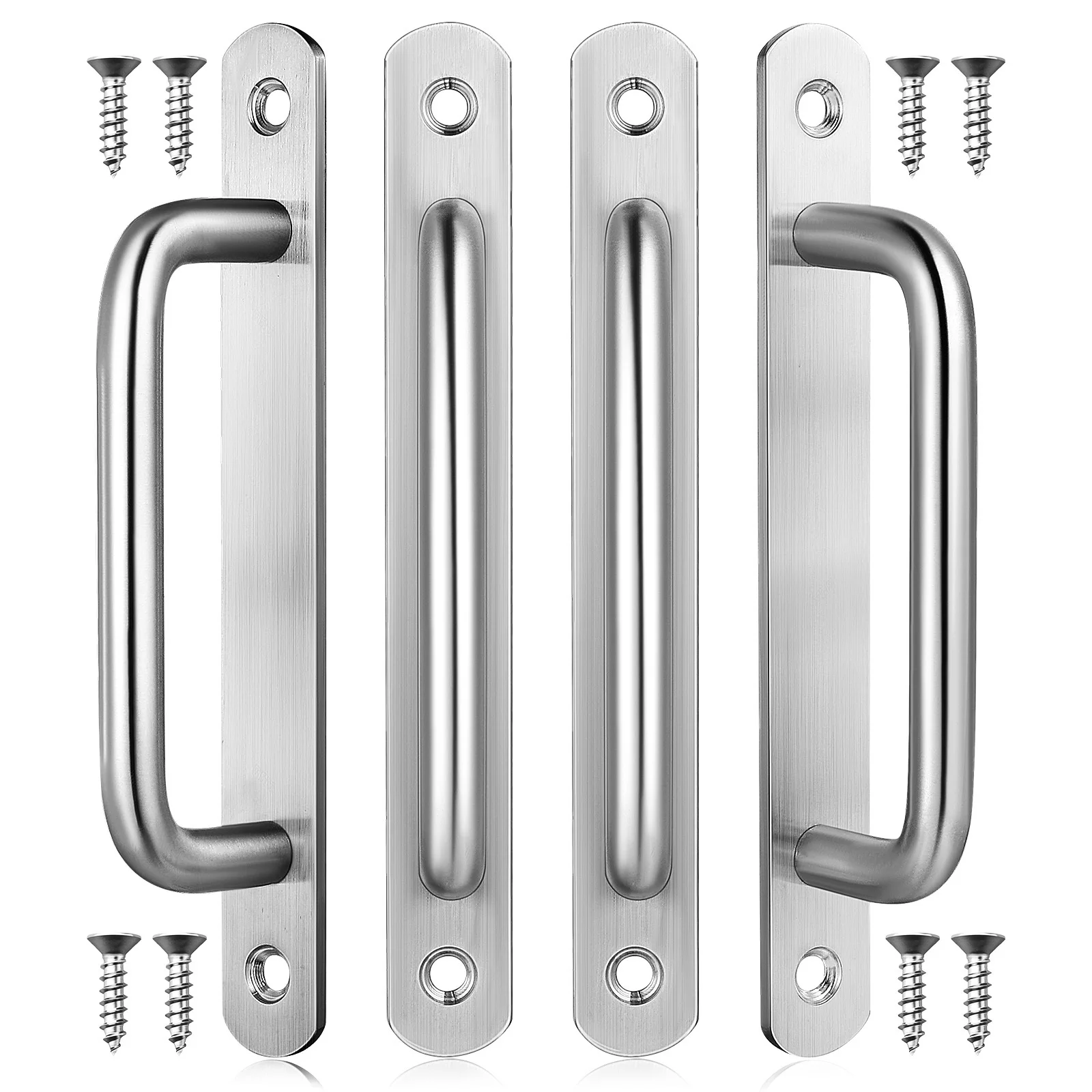 

4Pcs Modern Aluminium Alloy Door Handles Durable Rustproof Cabinet Pulls for Closet Wardrobe Garage Sliding Doors