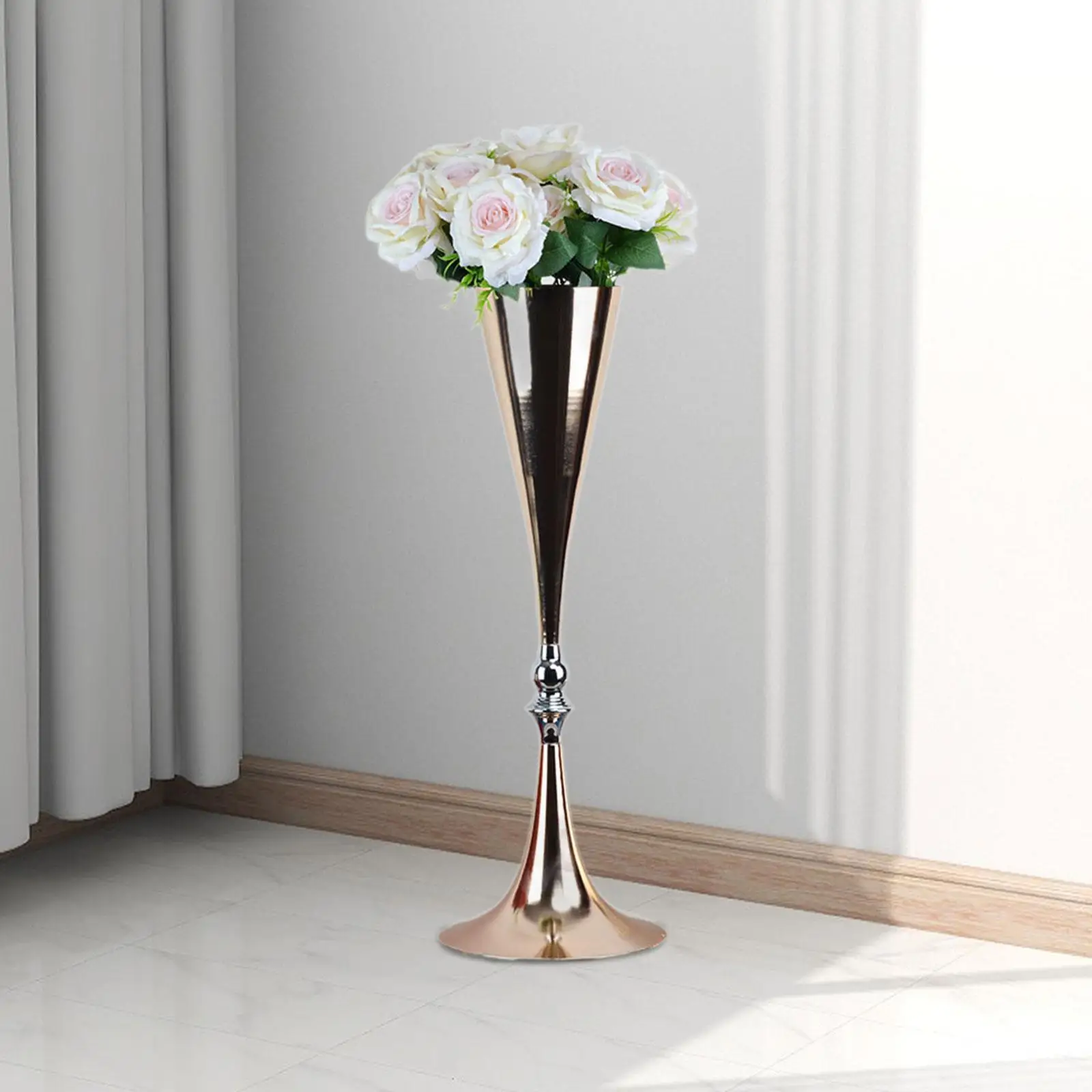 

Wedding Flower Trumpet Vase Reception Ceremony Aisle European Style Event Birthday Iron Tall Flower Vase Centerpiece Flower Vase