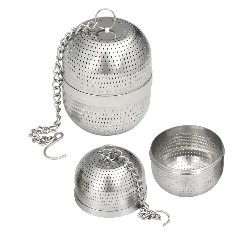 Infusor de té de bola de acero inoxidable, coladores de té de malla extrafina para té suelto, colador de té de Metal con gancho de cadena extendido