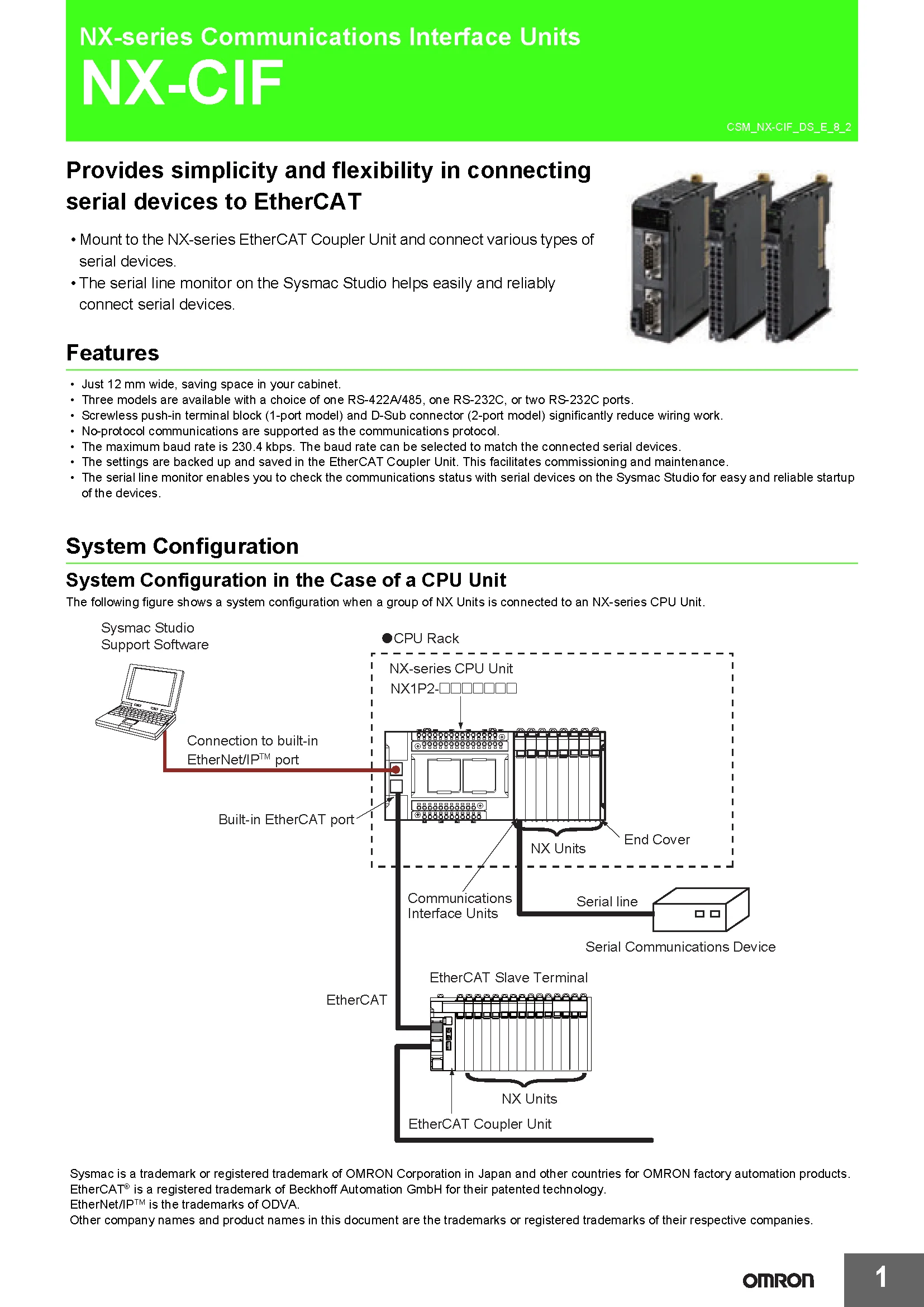 OMRON NX-Series PLC Communications Interface Units - NX-AUX01 AUX02 NX-CIF101 NX-CIF105 NX-CIF210 New Authentic Original