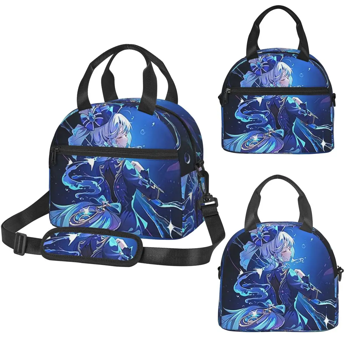 Furina Genshin Impact Insulated Lunch Bag for Women Office Cooler Thermal Box Tote Portable Lunch Boxes