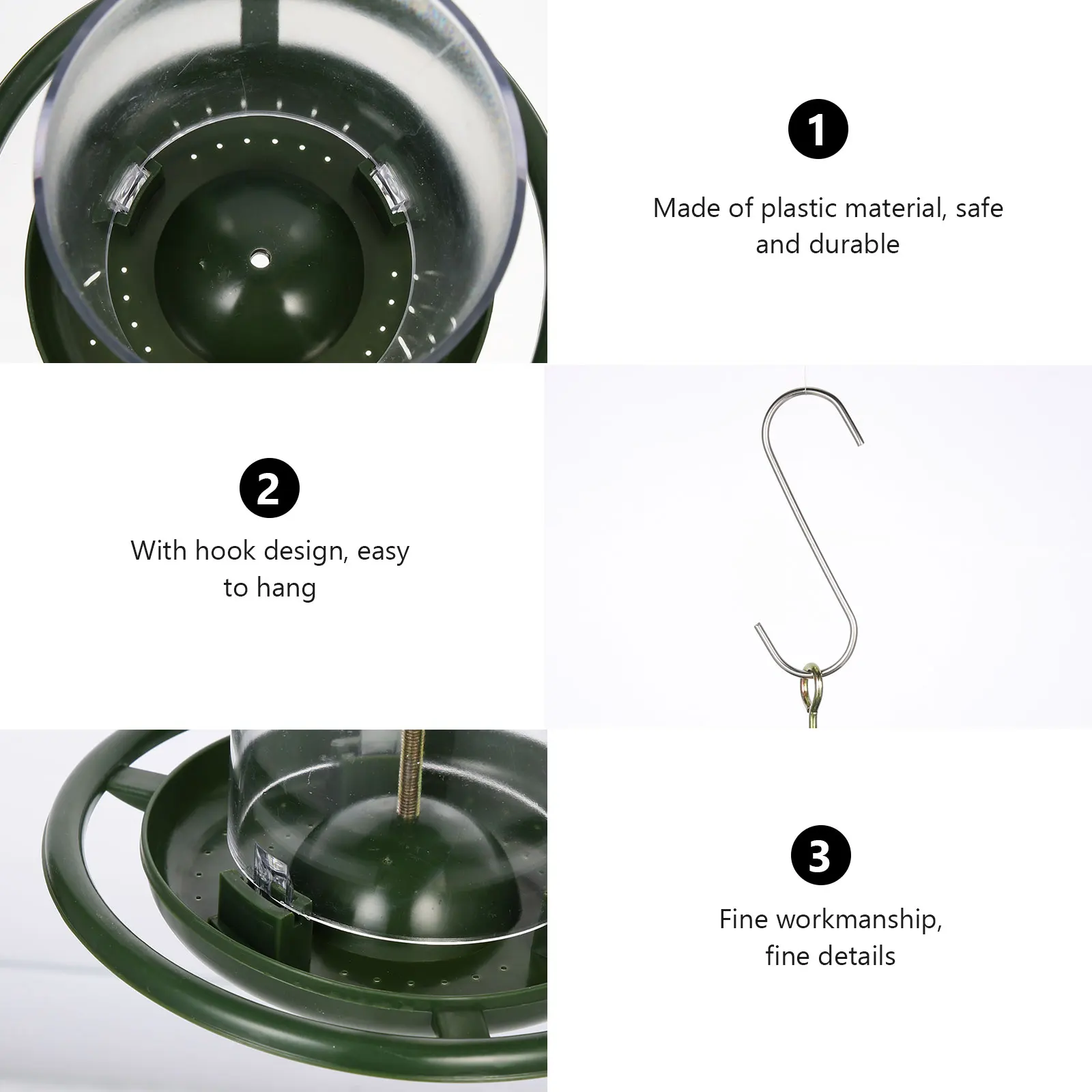 

1 Set Outdoor Hanging Feeder Hummingbird Feeder Garden Decoration Waterproof Wild Bird Feeding Tool Portable Bird Food Container