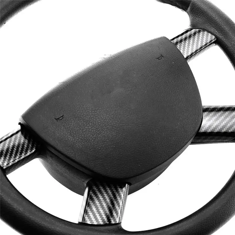 AU33-Carbon Fiber Car Steering Wheel Buttons Panel Cover Trim Sticker Interior For Ford Focus 2005-2014
