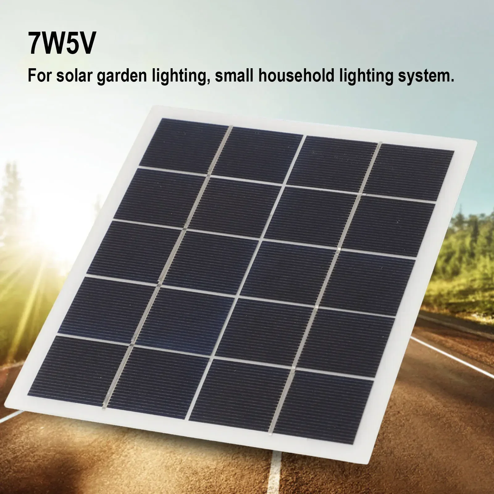 

Portable Solar Panel 7W 5V Portable Polycrystalline Solar Panel Laminate Coordinator DIY Accessories Crystalline Silicon Home